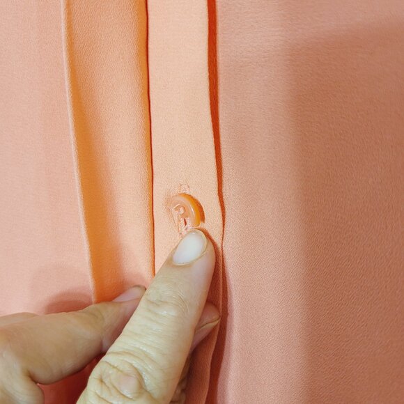 Harve Benard Women's Orange Coral Blend Sleeveless Button Down Shirt Size Large - Picture 5 of 11